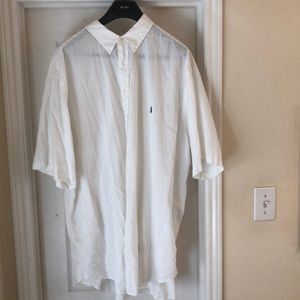Men’s POLO White Linen short sleeve shirt